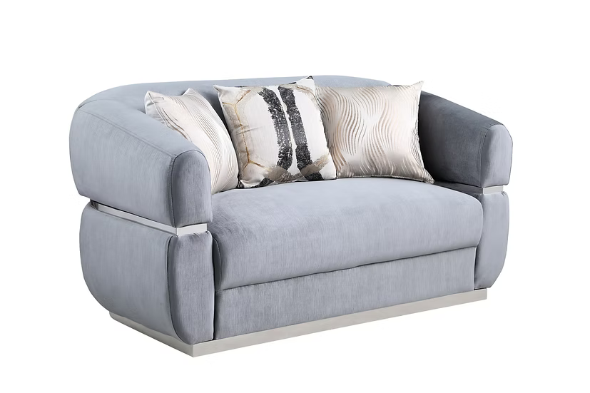 Carmela Sofa-Loveseat-Chair Set Gray