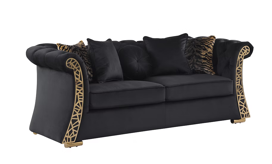 Curamu Sofa-Loveseat Set Black