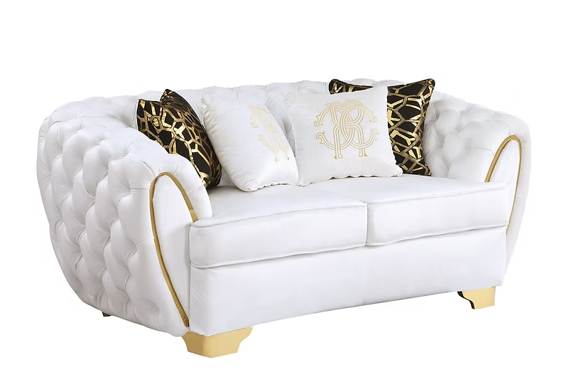 Mila Sofa-Loveseat Set White