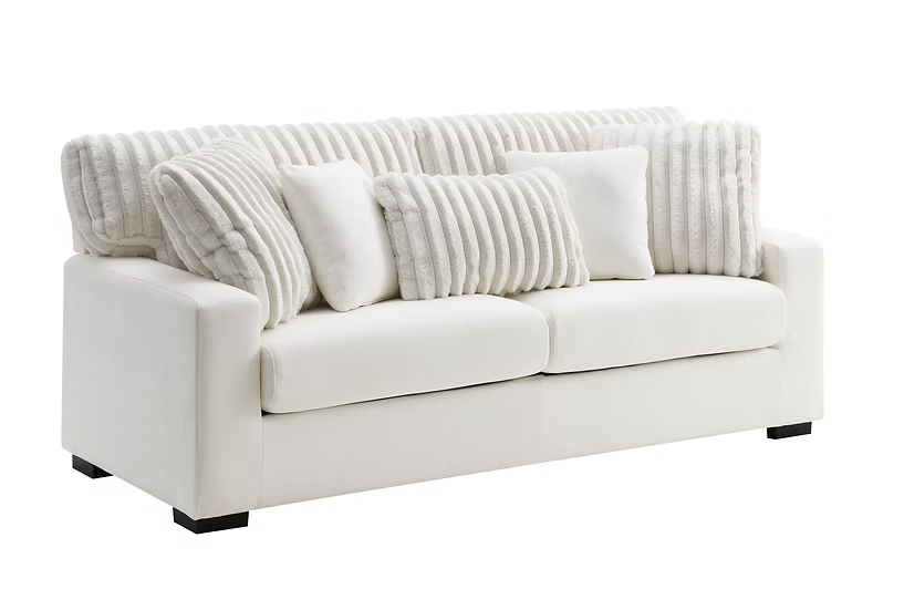 Tara Sofa/Loveseat/Chair Set Grey Ivory