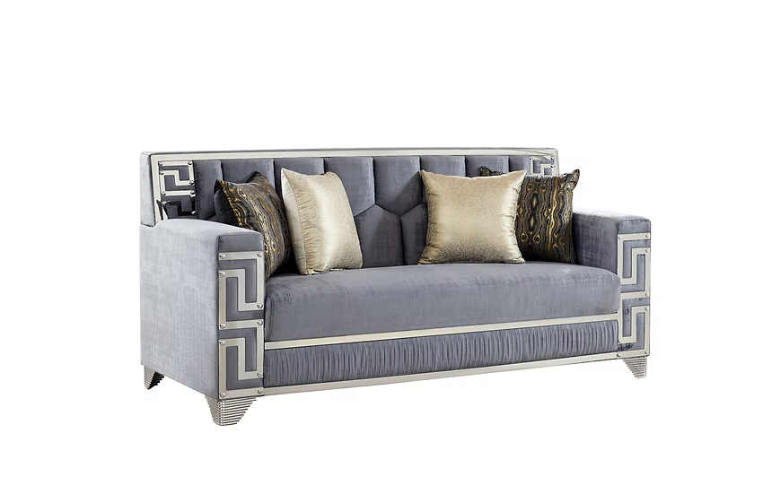 Hira Sofa-Loveseat Set Grey