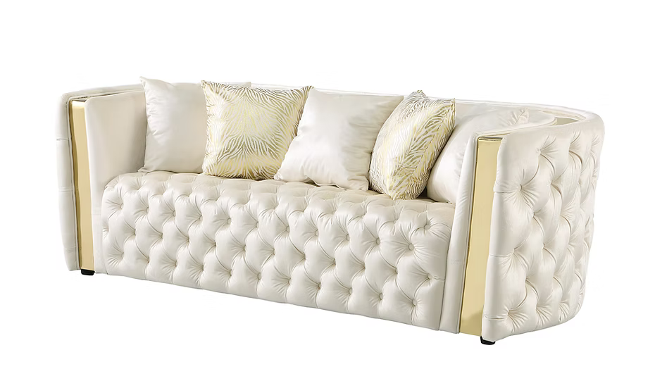Roka Sofa-Loveseat-Chair Set White