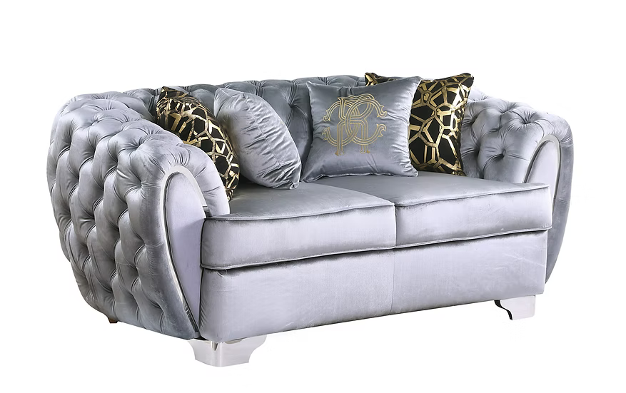 Mila Sofa-Loveseat Set White