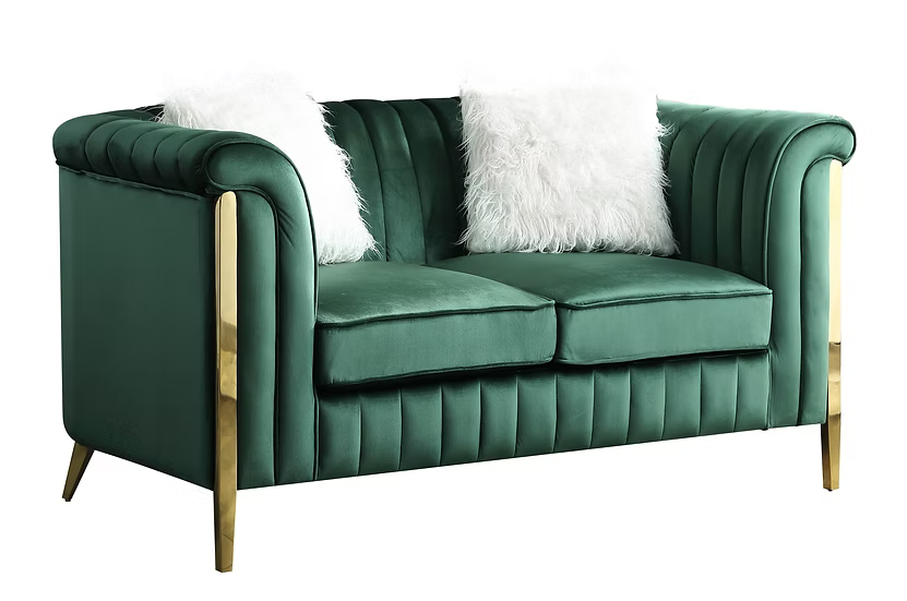 Fara Sofa-Loveseat Set Green