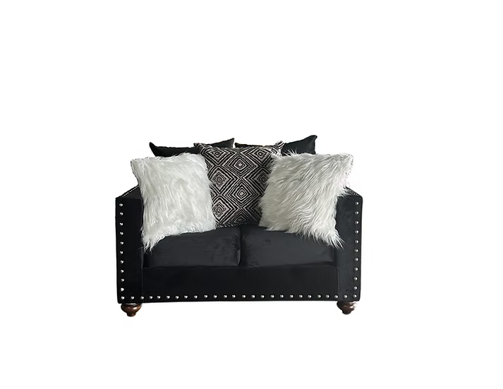 S315 Silver Sofa and Loveseat Black
