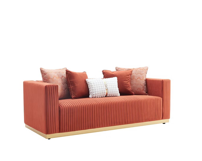 Alisha Sofa-Loveseat-Chair Set Rust