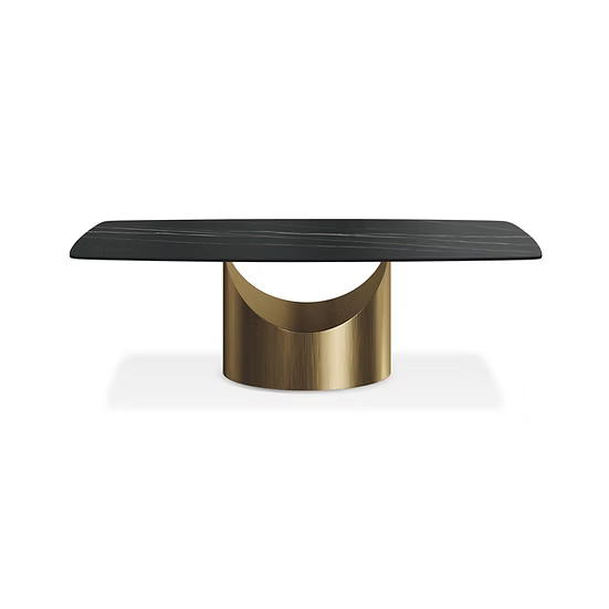 Lexi Table (Matte Sintered Stone) Set 7 Pc Black