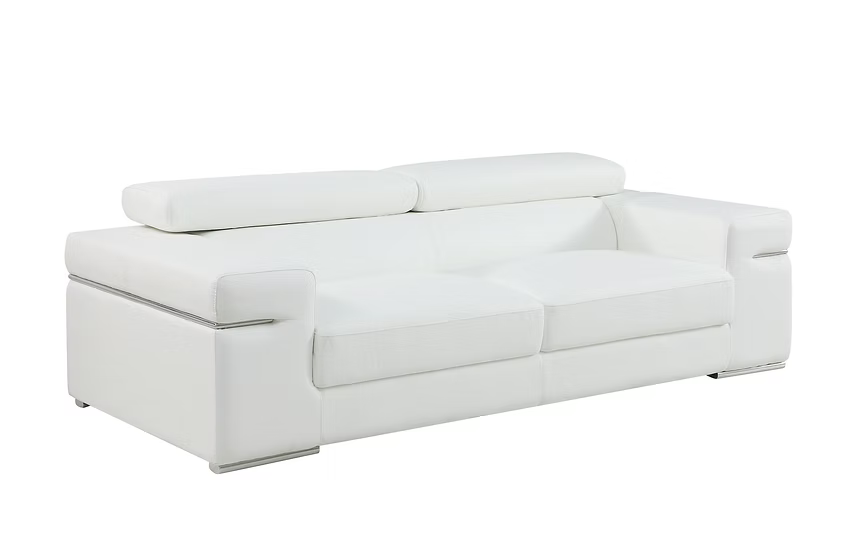 Soho Italian Leather Sofa-Loveseat White