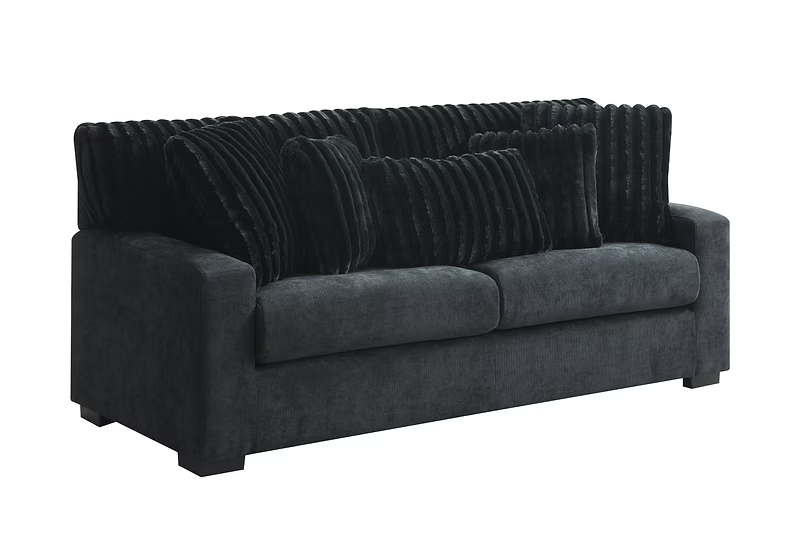 Tara Sofa/Loveseat/Chair Set Grey Black