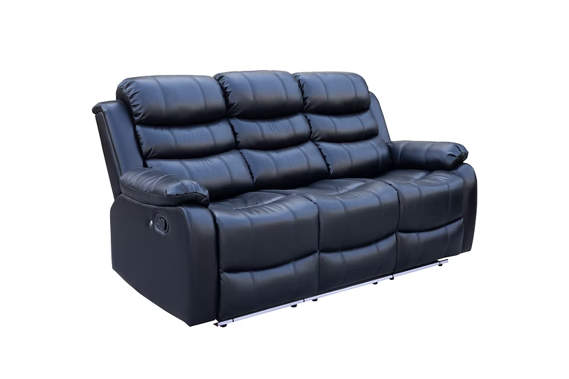 Marisol 3pcs Reclining Sofa, Love & Recliner BLACK