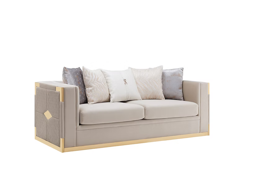 Juliet Sofa-Loveseat-Chair Set Cream
