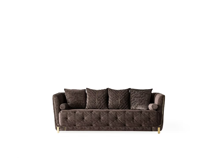 Elite Sofa-Loveseat Set Brown