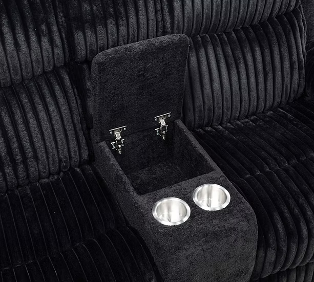 Lexy 3PCS (SOFA & LOVESEAT, RECLINER) Black