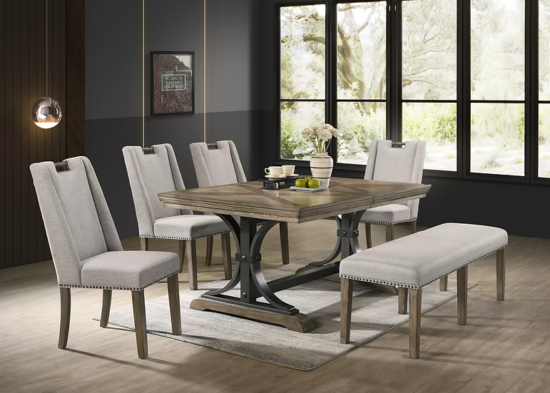 Gaby Dining Set 6 Chairs OR 5 chairs & bench
