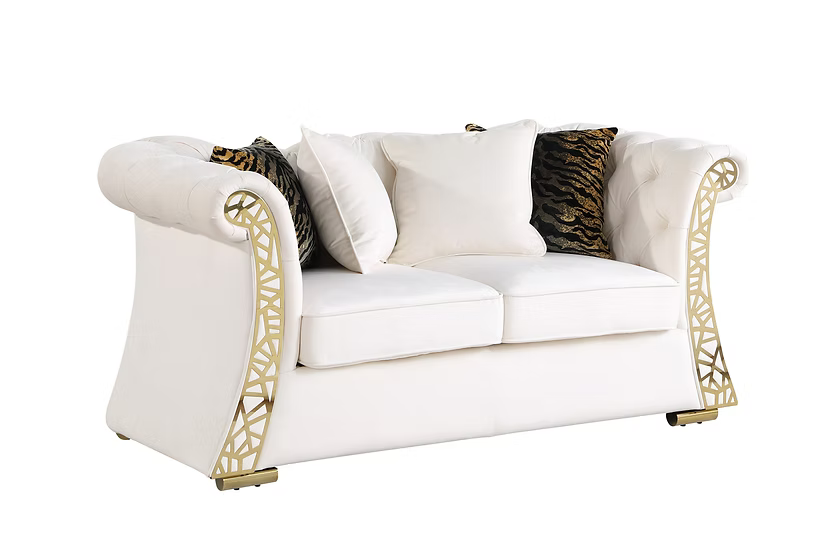 Curamu Sofa-Loveseat-Chair Set Cream