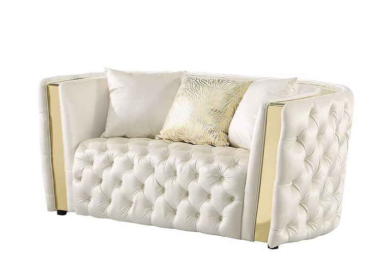 Roka Sofa-Loveseat-Chair Set White