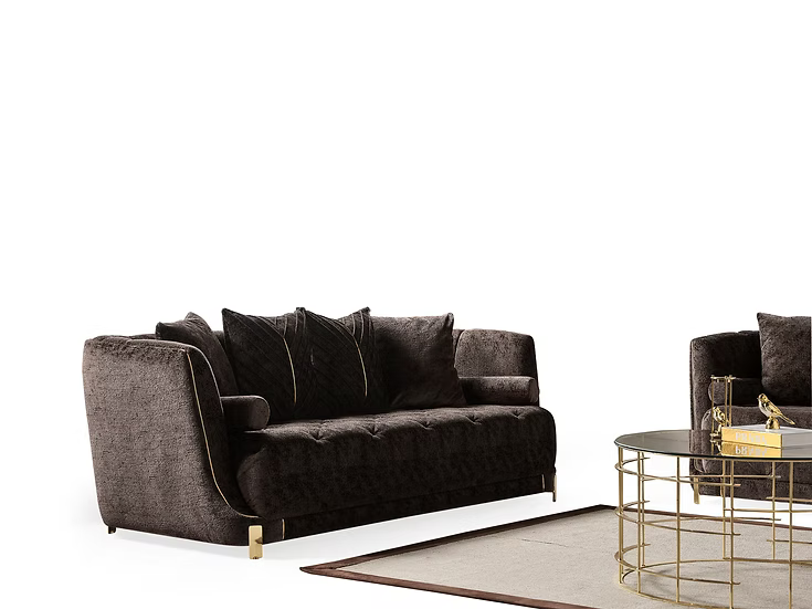 Elite Sofa-Loveseat Set Brown