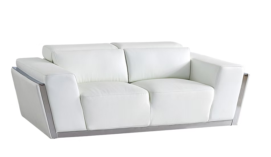 Domo Italian leather Sofa-Loveseat-Chair Set White