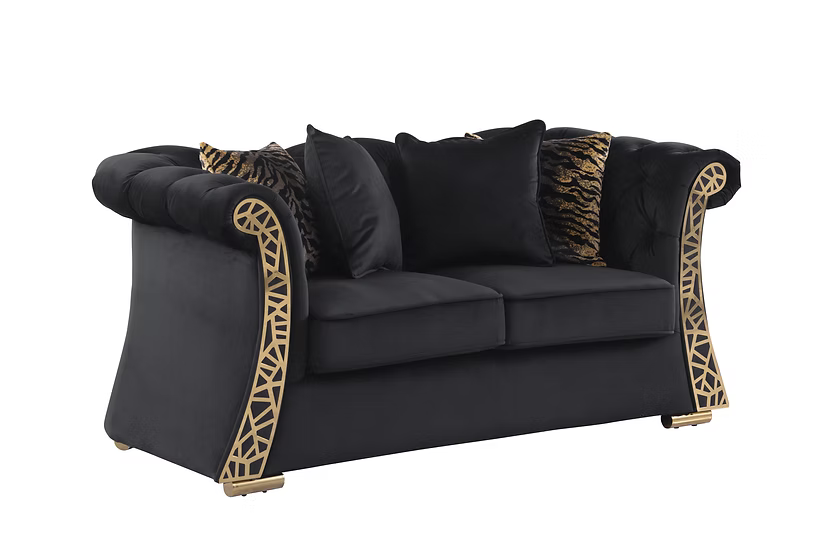 Curamu Sofa-Loveseat Set Black
