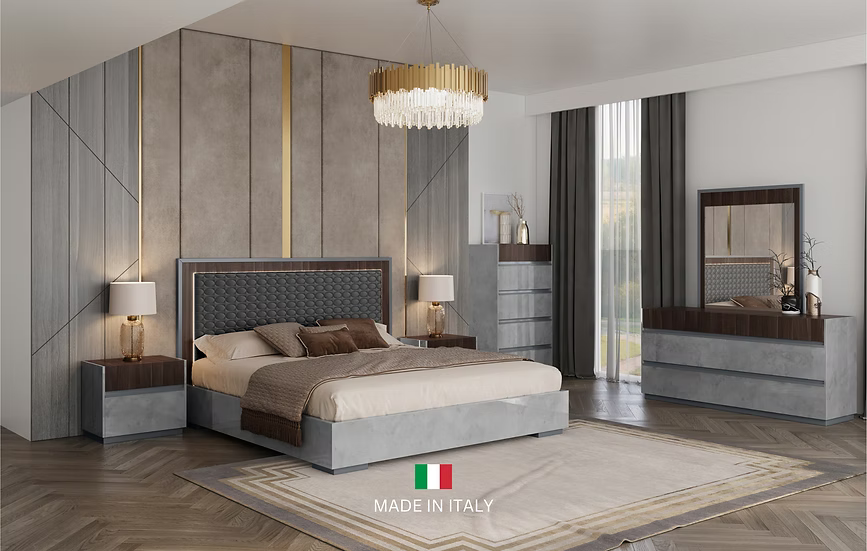 Cindy Collection Italian Bedroom Set King 4 Pc