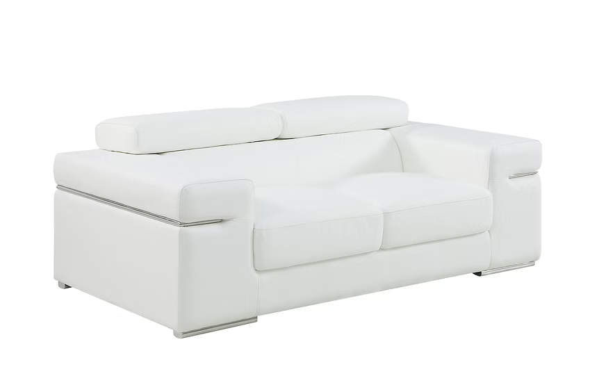 Soho Italian Leather Sofa-Loveseat White