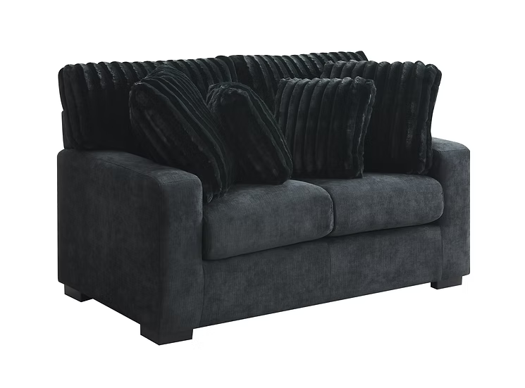 Tara Sofa/Loveseat/Chair Set Grey Black