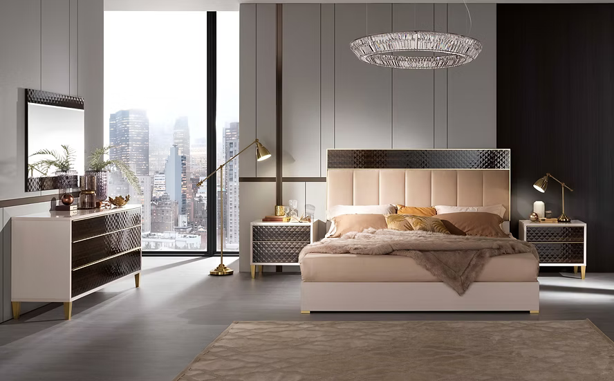 Gemma Collection Italian Bedroom Set King 4 Pc