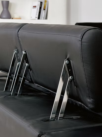 Domo Italian leather Sofa-Loveseat Set Black