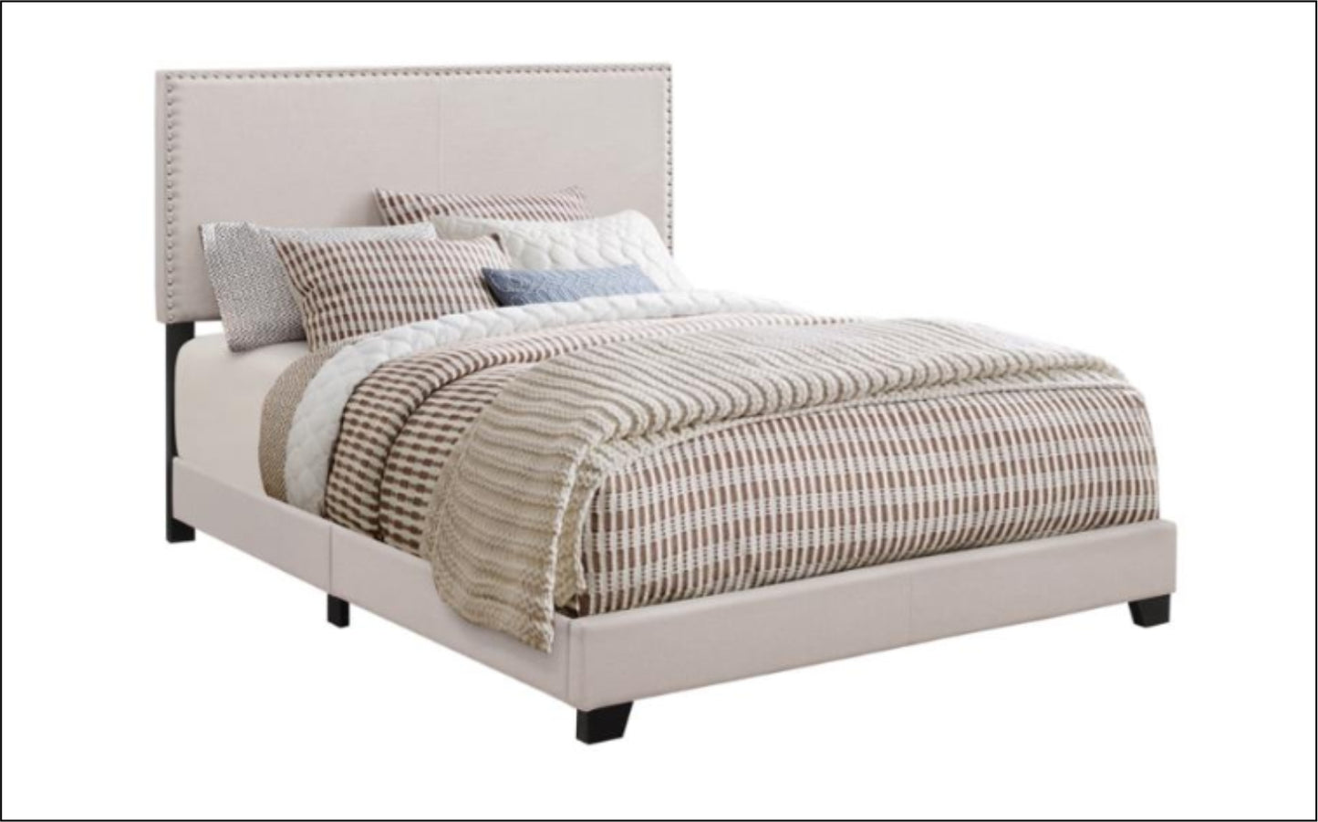 Boyd Upholstered Twin Panel Bed Ivory