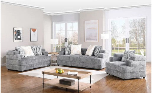 Steoso Sofa-Loveseat-Chair Charcoal