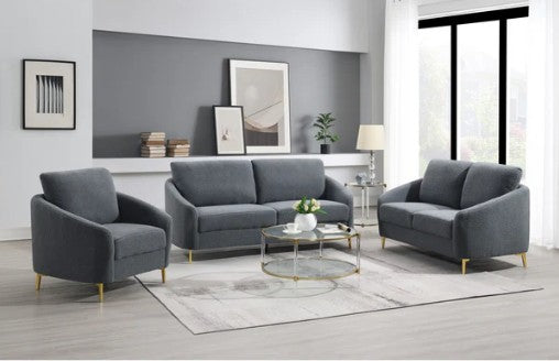Lila Sofa-Loveseat-Chair Grey